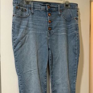 J crew high rise toothpick jeans, Sz 14 womens